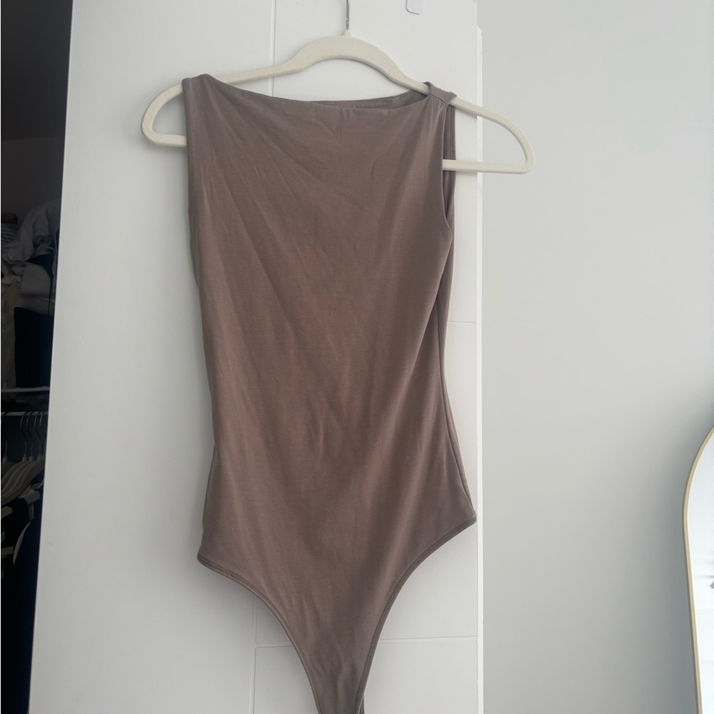 Abercrombie & Fitch Taupe Bodysuit One Piece Sleeveless